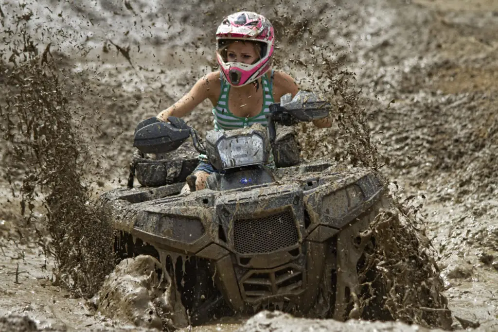 atv in mud